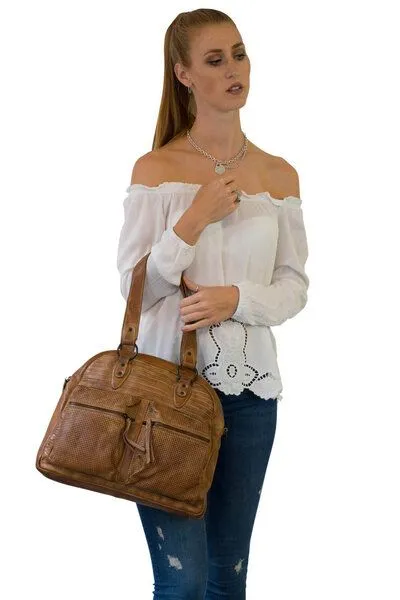 manbefair manbefair Shopper Henrietta Leder, Cognac, – Produktbild 2 von 4