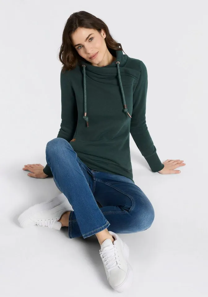 ragwear ragwear Sweatshirt NESKA O seitliche Eingrifftaschen, Grün, – Produktbild 3 von 4