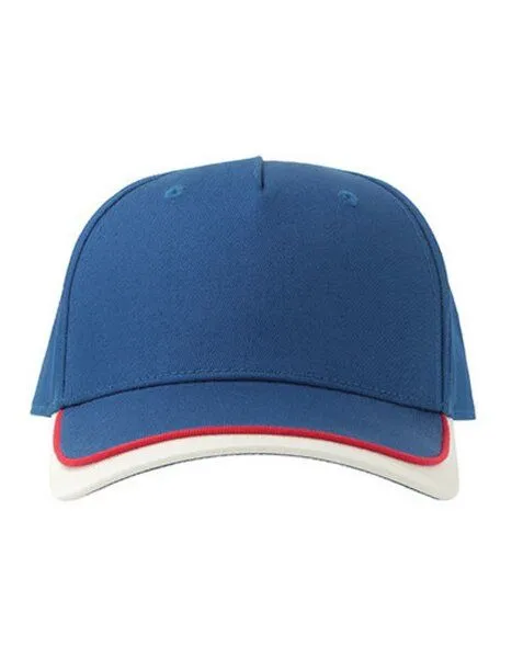 Atlantis Headwear Atlantis Headwear Kinder Basecap - Klettverschluss, Bio-Baumwolle, Royal/weiss, – Produktbild 2 von 3