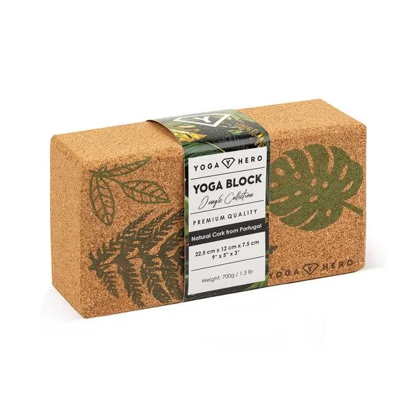 Yoga Hero Yoga Hero Yogablock aus Kork, Jungle (grün), – Produktbild 1 von 4