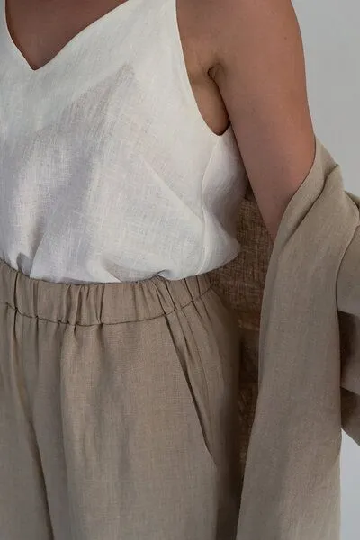 gust. gust. Damen Weite Leinenhosen - Culotte - Linen trousers - 100% Bio-Leinen, Natural (natur), – Produktbild 2 von 2
