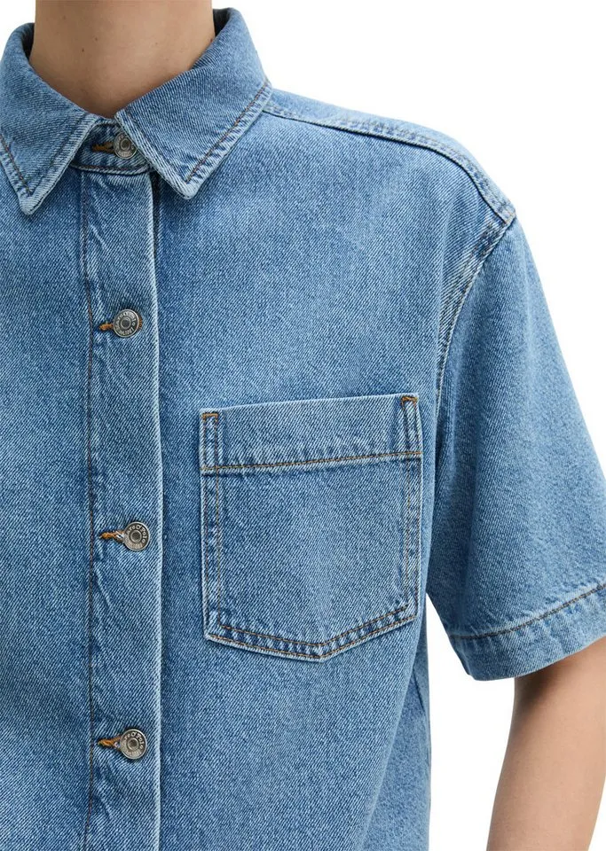 Marc O'Polo Marc O'Polo Jeansbluse aus Lyocell-Leinen-Baumwolle-Mix, Blau, – Produktbild 3 von 4