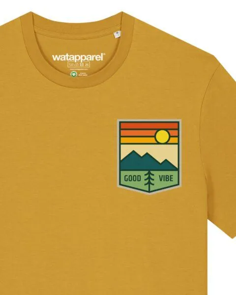 watapparel watapparel T-Shirt Unisex Good Vibe, Ochre, – Produktbild 3 von 3