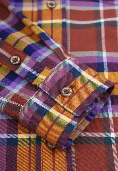 Band of Rascals Band of Rascals Flannel Check Shirt, Dark-purple-mustard, – Produktbild 4 von 4