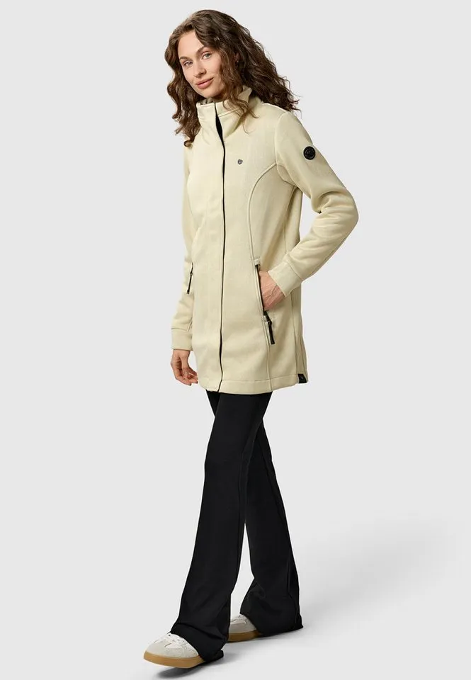 ragwear ragwear Sweatjacke Letrice Bonded Elegante Zip-Jacke mit hohem Kragen in Feinstrickoptik, Braun, – Produktbild 5 von 5