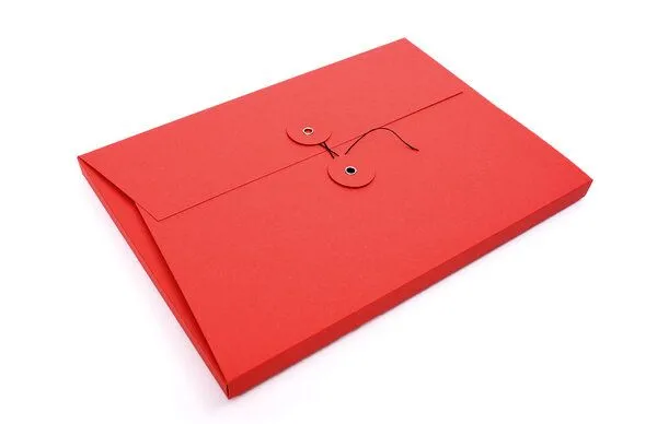 tyyp tyyp Dokumentenmappe A4 mit Schnurverschluss – Recyclingpappe – handmade in Germany, Rot, – Produktbild 1 von 4