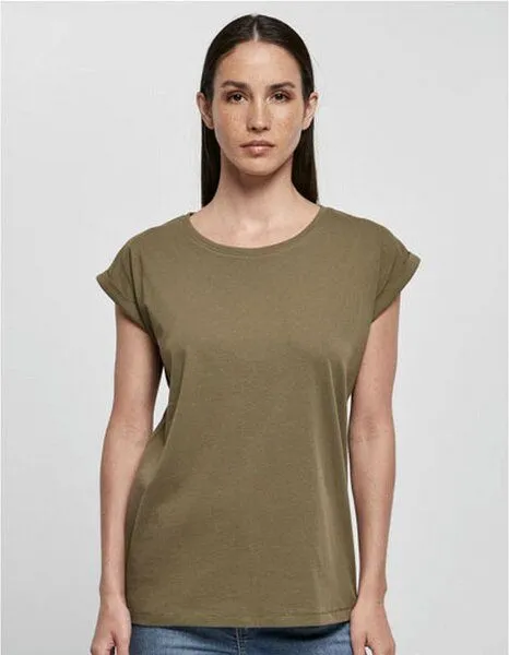 Build Your Brand Build Your Brand Bio-T-Shirt mit verlängerter Schulter für Damen, Schwarz, – Produktbild 3 von 3