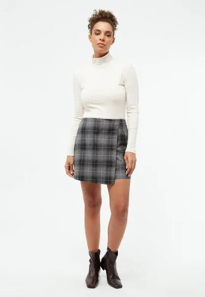 Givn Berlin Givn Berlin Karierter Rock GBVIVI aus Bio-Baumwolle, Dark grey / white (checked), – Produktbild 2 von 3