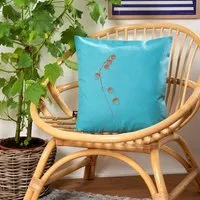 Hirschkind Hirschkind Bio-Kissenbezug 'Physalis' türkis mit orangefarbenen Druck 40*40 cm – Produktbild 1 von 1