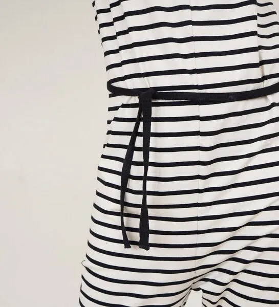 Lena Schokolade Lena Schokolade Jumpsuit Overall ringel aus Bio-Jersey, Streifen (black/offwhite), – Produktbild 3 von 4