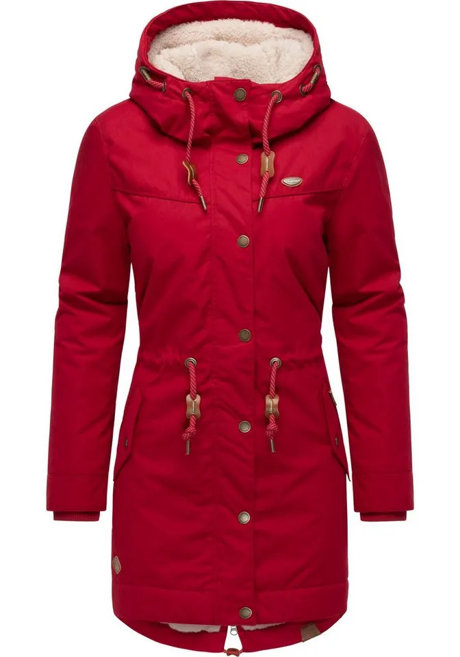 ragwear ragwear Winterjacke YM-Canny stylischer Damen Kurzmantel Parka mit Kapuze, Rot, – Produktbild 2 von 4