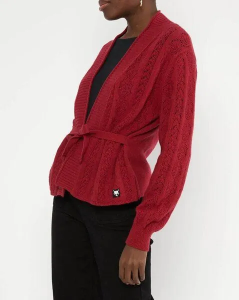 blutsgeschwister Blutsgeschwister Fine Craft Cocoon Cardigan aus Biobaumwolle und Wolle, Wicked love red (rot), – Produktbild 3 von 4
