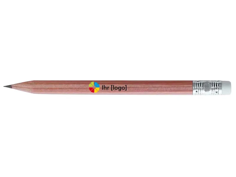 FSC-zertifizierter Bleistift 6-eckig 9,75 cm mit Radiertip, Natur, – Produktbild 1 von 1
