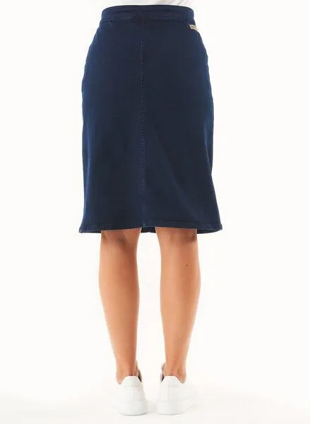 ORGANICATION ORGANICATION Jeansrock aus Bio-Baumwolle, Blau(dark navy), – Produktbild 4 von 4
