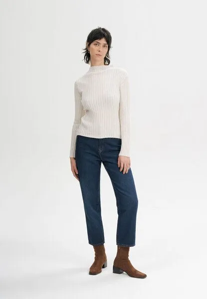 MELA MELA Strickpullover Style NAMARI aus 100% Bio-Baumwolle, Cream melange, – Produktbild 4 von 5