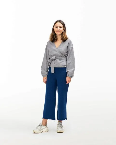 MATONA Matona Wickelbluse für Frauen aus weichem Flannel und in trendigem Karomuster / Flannel Wrap Blouse, Pepita, – Produktbild 4 von 4