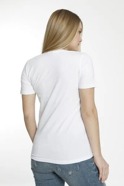 Bruno Barella GOTS zertifiziertes Biobaumwolle Damen T-Shirt von Bruno Barella, Weiss, – Produktbild 2 von 2