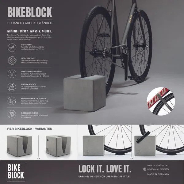 URBANATURE URBANATURE Beton Fahrradständer mit Sicherung – Produktbild 3 von 4
