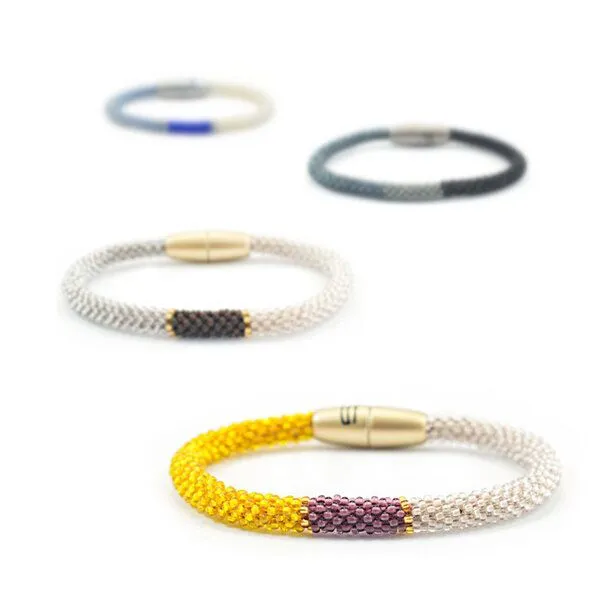 Sakiba Sakiba Armband Svelte Tricolor, Weiß-mittelblau, – Produktbild 4 von 4