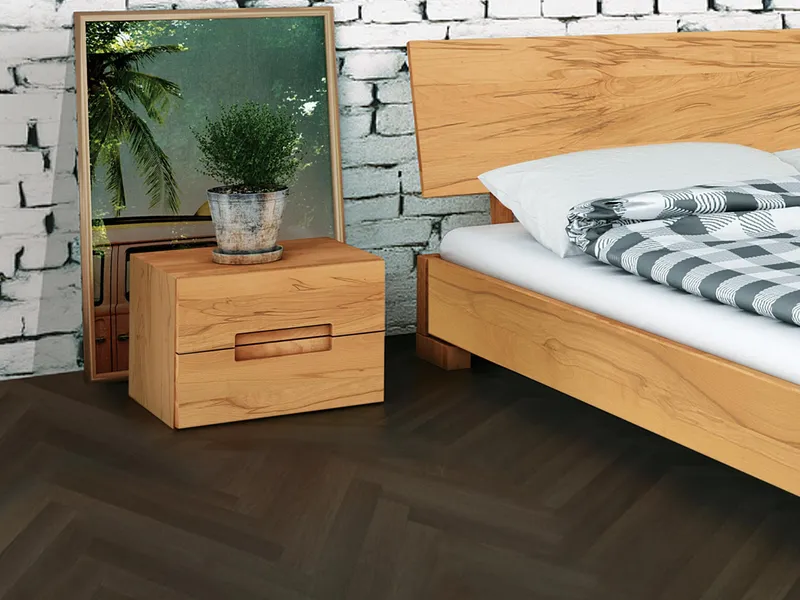 allnatura Nachttisch "Genova" | H30xB40xT35 cm | Wildeiche, Braun, – Produktbild 2 von 2