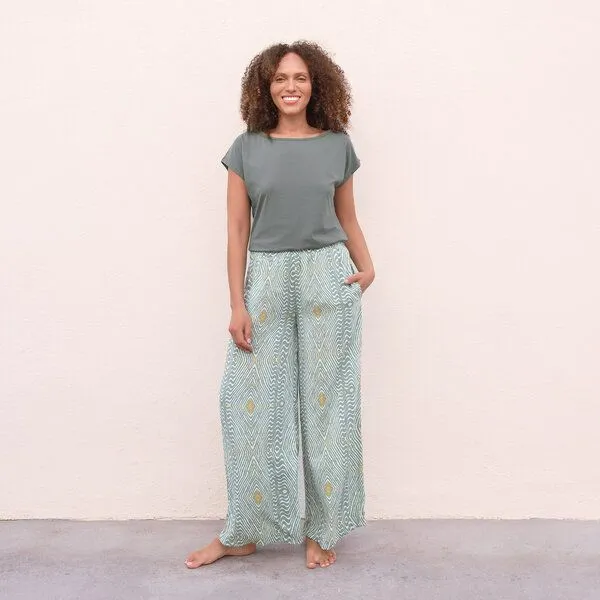 Jaya Jaya MELODY - Damen - leichte Sommerhose für Yoga und Freizeit, Zumbaagave/grün, – Produktbild 1 von 4