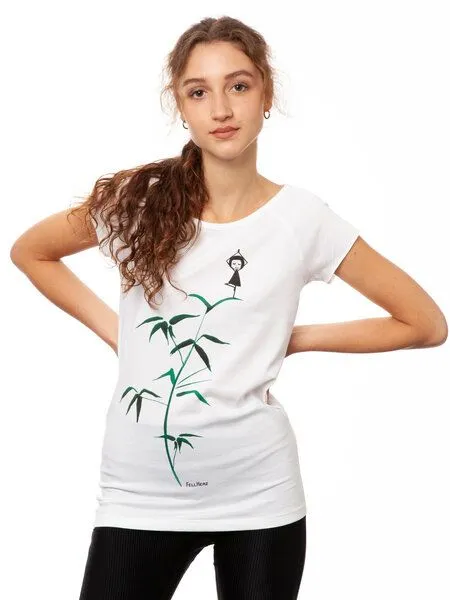 FellHerz FellHerz Damen T-Shirt Yogamädchen, White (weiß), – Produktbild 5 von 5