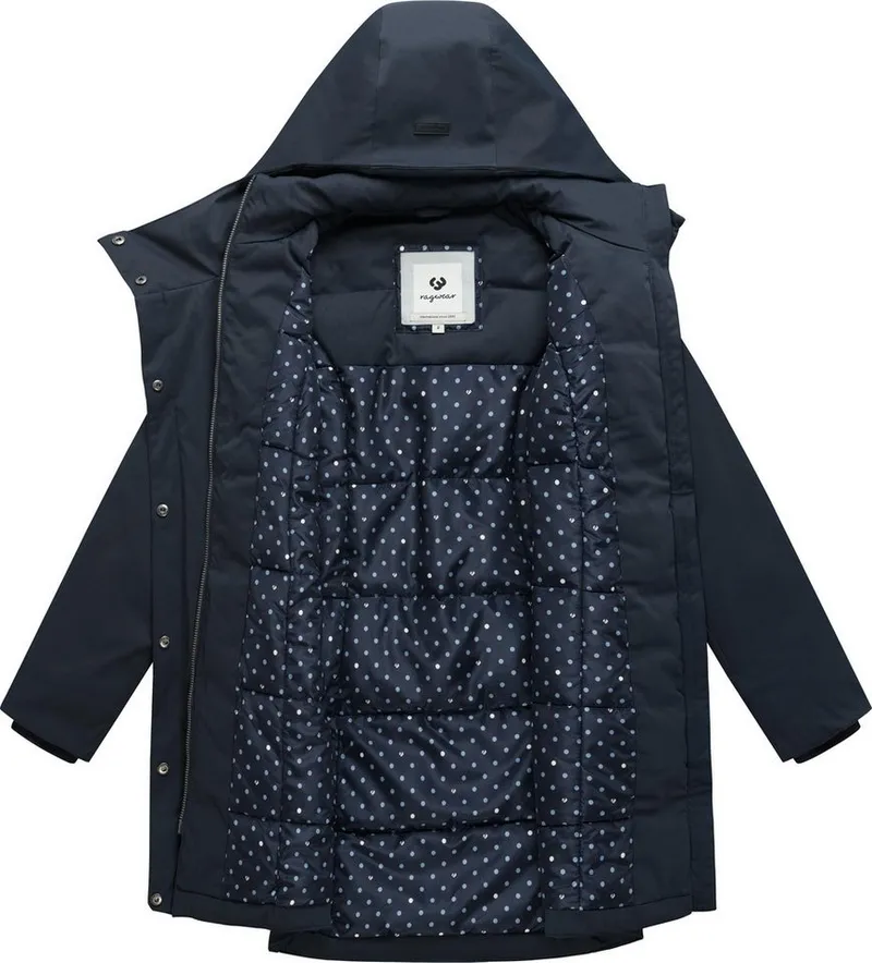 ragwear ragwear Kurzmantel Pavleen Y Griffiger Damen Mantel mit hohem Kragen, Blau, – Produktbild 1 von 4