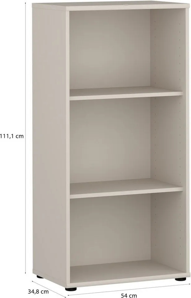 FORTE Regal Tempra, Mehrzweckregal schmal, Höhe 111,1cm, 2 Ablageböden, Breite 54 cm, Beige, – Produktbild 2 von 3