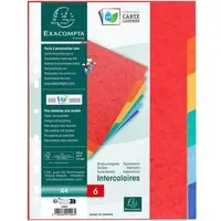 Exacompta 50 Exacompta Register, Colorspan-Karton, 6 Taben neutral, 225 g/m², DIN A4, sortiert – Produktbild 1 von 1