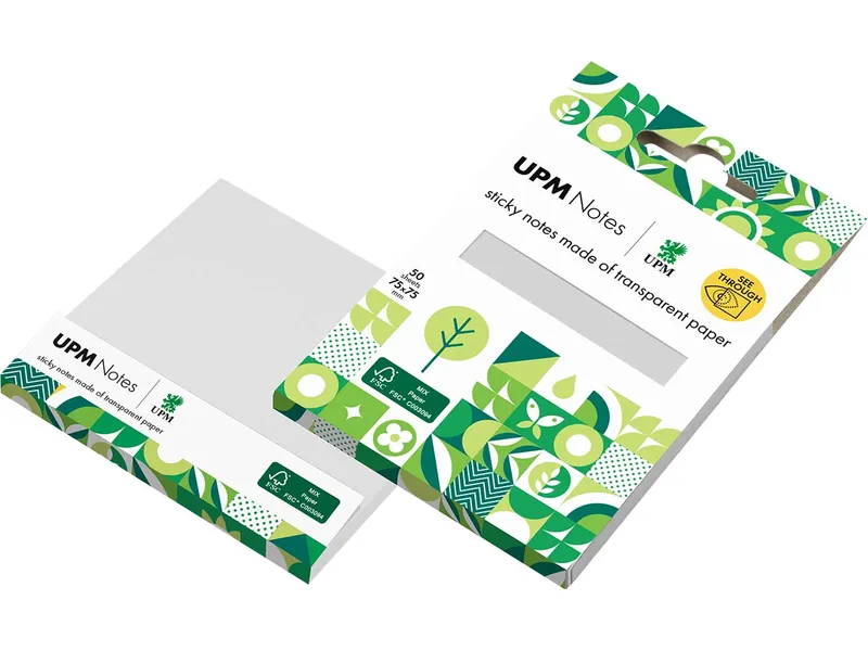 UPM UPM Transparente Haftnotizen aus Papier, 50 Blatt – Produktbild 1 von 1