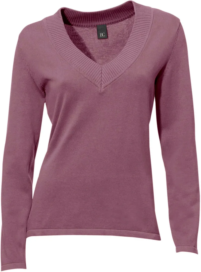 heine V-Ausschnitt-Pullover mauve, Mauve, – Produktbild 2 von 2