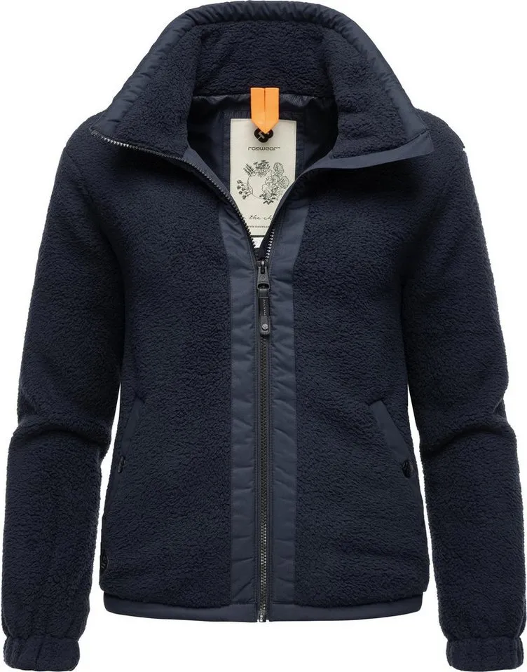 ragwear ragwear Plüschjacke Nordicka Sportliche Kapuzenjacke mit Kunstleder-Elementen, Blau, – Produktbild 2 von 4