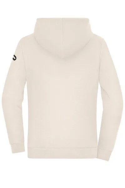 Daiber Daiber Damen Hoodie Kapuzenpullover Pullover Kängurutasche mit Reißverschlusstasche Ärmeltasche Kapuze, Sandstone (beige), – Produktbild 3 von 4