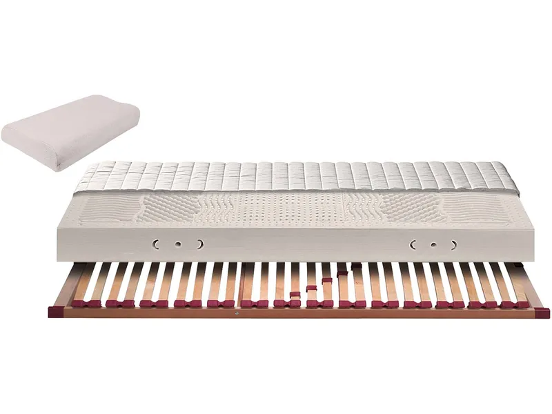 Lonsberg Lonsberg Matratzenset "7-Zonen" medium, Naturlatex, 90 x 200 cm, inkl. Lattenrost und Kiss – Produktbild 1 von 1
