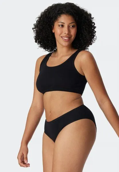 Schiesser Schiesser Bustier 2er Pack ohne Cups Organic Cotton 95/5, Schwarz, – Produktbild 1 von 4