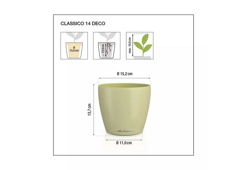 Lechuza® Lechuza® Übertopf Classico Color 14 DECO schiefergrau, Grau, – Produktbild 2 von 5