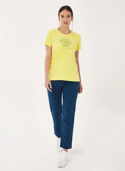 ORGANICATION ORGANICATION T-Shirt aus Bio-Baumwolle mit Text-Print, Lemonade, – Produktbild 2 von 4