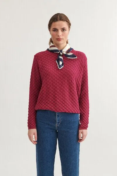 Basic Apparel Basic Apparel Strickpullover - Camilla sweater - aus Bio-Baumwolle, Rot (beaujolais), – Produktbild 1 von 3