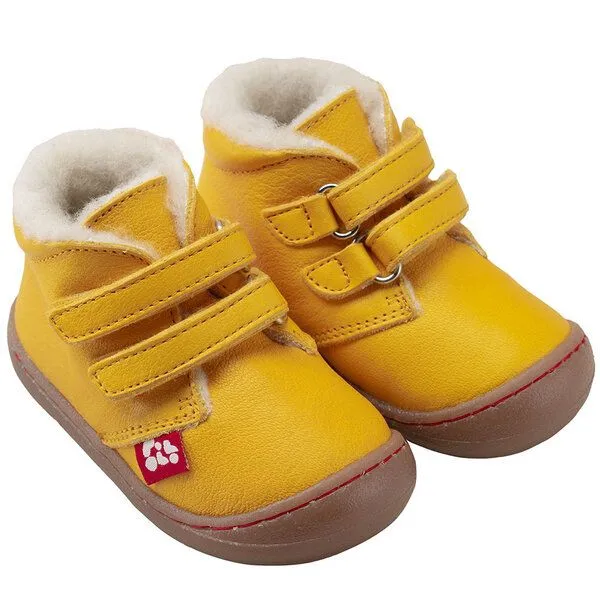 Pololo Pololo Lauflern-Winterschuh "Nino" mit weichem Wollfutter (Bio), Gelb, – Produktbild 1 von 4
