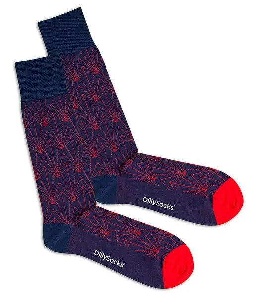 DillySocks DillySocks Premium High Rise Socken aus Biobaumwoll-Mix, Royal palms, – Produktbild 1 von 2