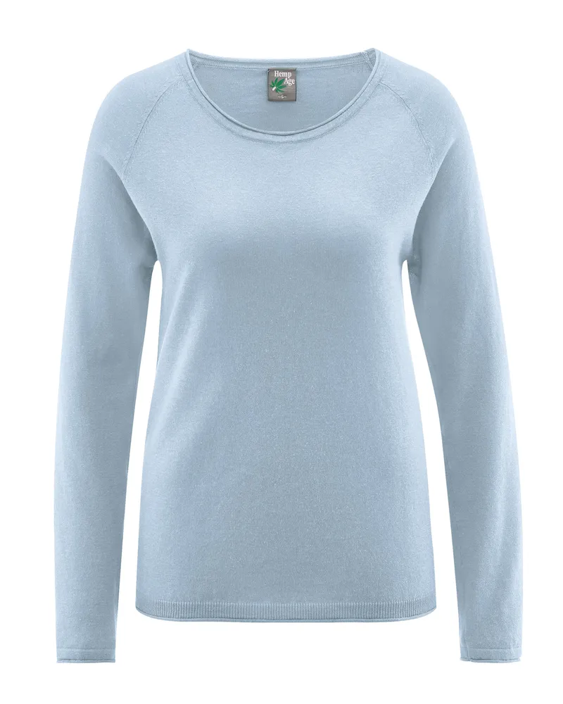 HempAge Hempage Damen vegan Pullover Raglan Himmelblau, Hellblau, – Produktbild 1 von 2
