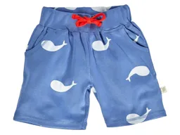 HANS NATUR Kinder Shorts Bio-Baumwolle Wal blau Gr.110/116 – Produktbild 1 von 1