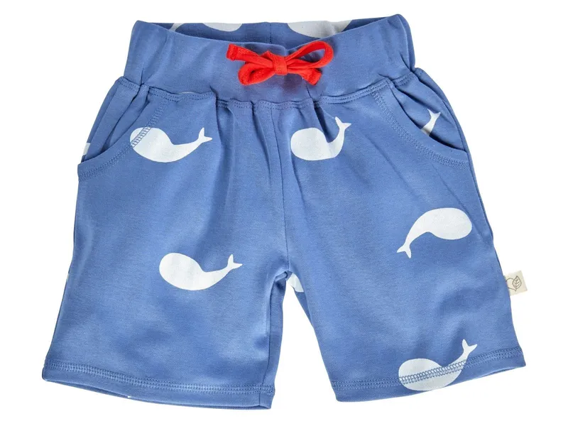 HANS NATUR Kinder Shorts Bio-Baumwolle Wal blau Gr.98/104, Blau, mehrfarbig, – Produktbild 1 von 2