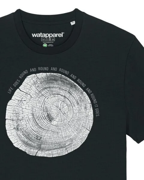 watapparel watapparel T-Shirt Unisex Baumscheibe, Black, – Produktbild 3 von 3