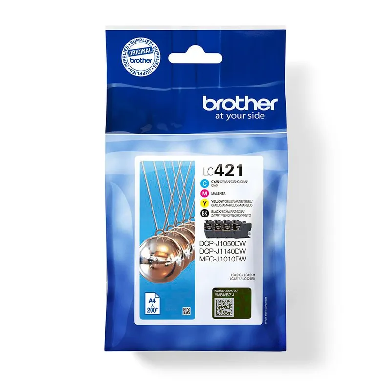 Brother 4er Set Brother Tintenpatronen LC-421BK/C/M/Y schwarz, cyan, magenta, gelb – Produktbild 3 von 3