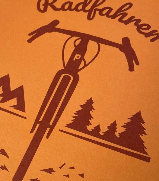 päfjes päfjes Radfahren ist schön / Gravel / Poster A4, Orange, – Produktbild 4 von 4