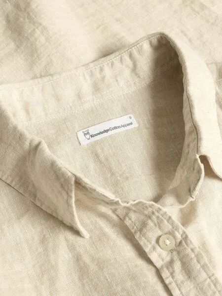 KnowledgeCotton Apparel KnowledgeCotton Apparel Leinen-Bluse ASTER Yarndyed, Light feather gray, – Produktbild 4 von 4