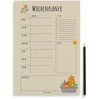 matabooks matabooks® A4 Wochenplaner/Familienplaner aus Graspapier mit To-do – 54 Blatt, Amber fur, – Produktbild 1 von 1