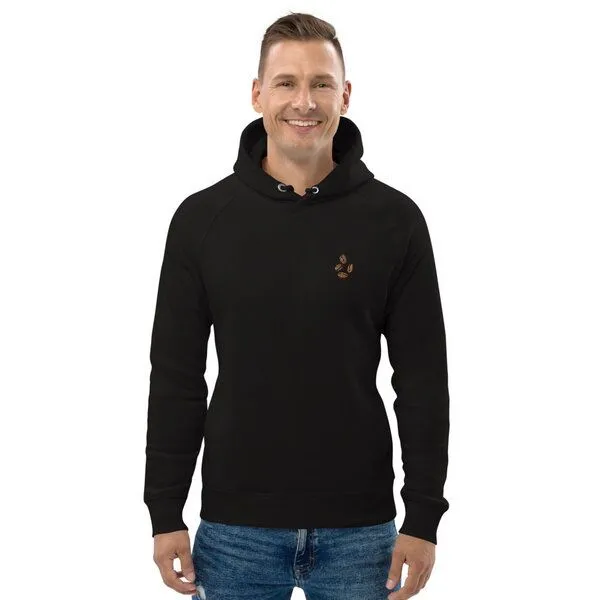 Coffee Fashion Coffee Fashion Coffee Beans Bestickter Bio Baumwoll Hoodie, Schwarz, – Produktbild 1 von 2