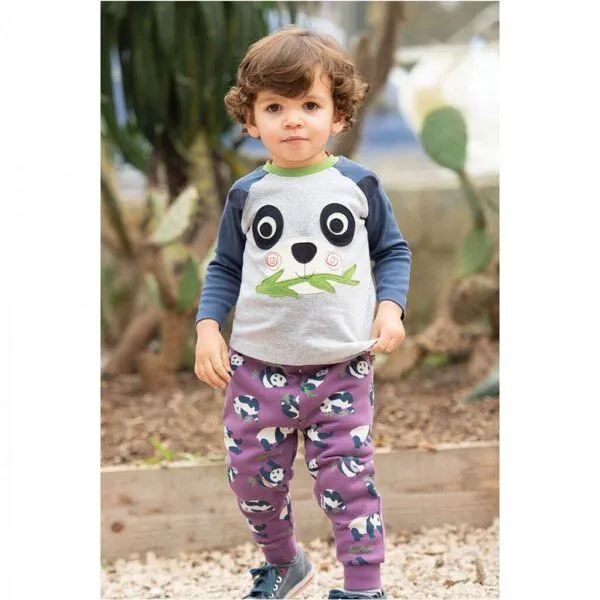 Frugi Frugi Langarm-Shirt Panda Happy Raglan Top – Produktbild 2 von 3